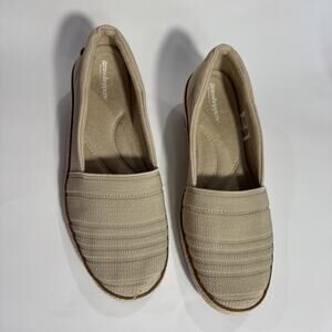 Keds Grasshoppers Quinn Wedge Pumps Women's Size 8 Tan Beige Canvas Shoes